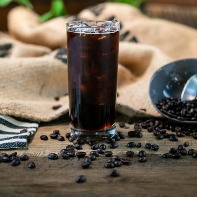 ICED BLACK COFFEE.