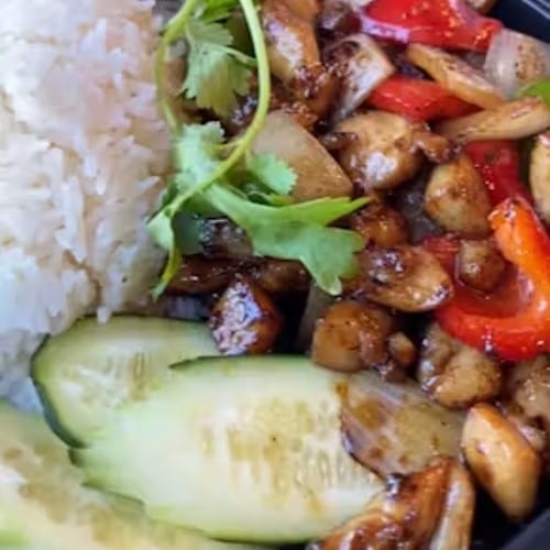 Shaken Chicken with Rice.