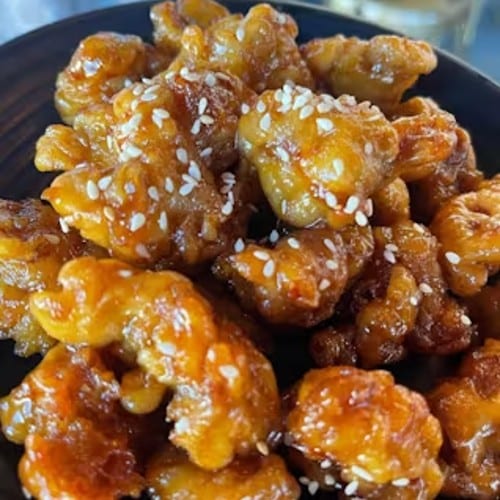 Orange Crispy Chicken with Rice.