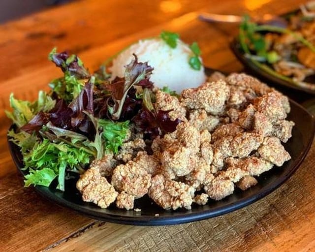 Popcorn Chicken Rice Bowl.