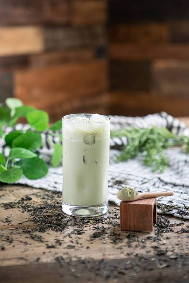 Hot Matcha Milk Tea.
